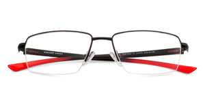 Black Rectangle Half Rim Unisex Eyeglasses by Lenskart Air Online-134440