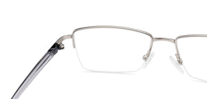Grey Rectangle Half Rim Unisex Eyeglasses by Lenskart Air Online-134444