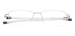 Grey Rectangle Half Rim Unisex Eyeglasses by Lenskart Air Online-134444