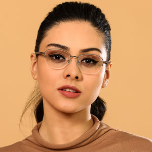 Grey Oval Half Rim Unisex Eyeglasses by Lenskart Air Online-134447