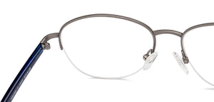 Grey Oval Half Rim Unisex Eyeglasses by Lenskart Air Online-134447