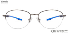 Load image into Gallery viewer, Grey Oval Half Rim Unisex Eyeglasses by Lenskart Air Online-134447