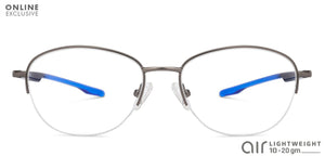 Grey Oval Half Rim Unisex Eyeglasses by Lenskart Air Online-134447