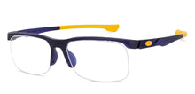 Load image into Gallery viewer, Blue Rectangle Half Rim Extra Wide Unisex Eyeglasses by Lenskart Air Online-134451