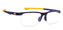 Load image into Gallery viewer, Blue Rectangle Half Rim Extra Wide Unisex Eyeglasses by Lenskart Air Online-134451