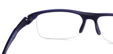 Load image into Gallery viewer, Blue Rectangle Half Rim Extra Wide Unisex Eyeglasses by Lenskart Air Online-134451