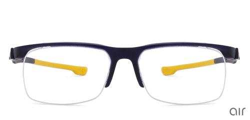 Blue Rectangle Half Rim Extra Wide Unisex Eyeglasses by Lenskart Air Online-134451