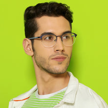 Load image into Gallery viewer, Blue Square Half Rim Unisex Eyeglasses by Lenskart Air LA-134387