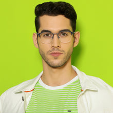 Load image into Gallery viewer, Blue Square Half Rim Unisex Eyeglasses by Lenskart Air LA-134387