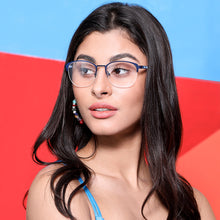 Load image into Gallery viewer, Blue Square Half Rim Unisex Eyeglasses by Lenskart Air LA-134387