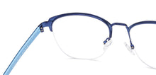 Load image into Gallery viewer, Blue Square Half Rim Unisex Eyeglasses by Lenskart Air LA-134387