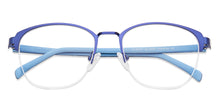 Load image into Gallery viewer, Blue Square Half Rim Unisex Eyeglasses by Lenskart Air LA-134387