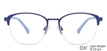 Load image into Gallery viewer, Blue Square Half Rim Unisex Eyeglasses by Lenskart Air LA-134387