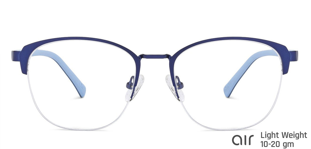Blue Square Half Rim Unisex Eyeglasses by Lenskart Air LA-134387