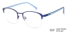 Load image into Gallery viewer, Blue Square Half Rim Unisex Eyeglasses by Lenskart Air LA-134387