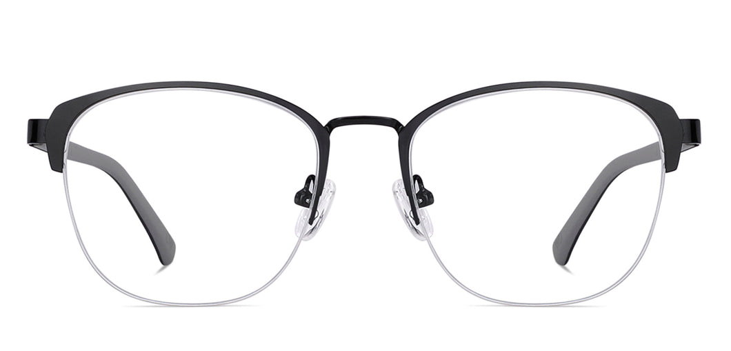 Black Square Half Rim Unisex Eyeglasses by Lenskart Air-145746