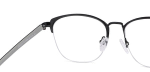 Black Square Half Rim Unisex Eyeglasses by Lenskart Air-145746