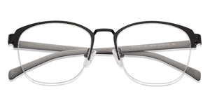 Black Square Half Rim Unisex Eyeglasses by Lenskart Air-145746