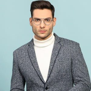 Grey Aviator Half Rim Unisex Eyeglasses by Lenskart Air Online-134391