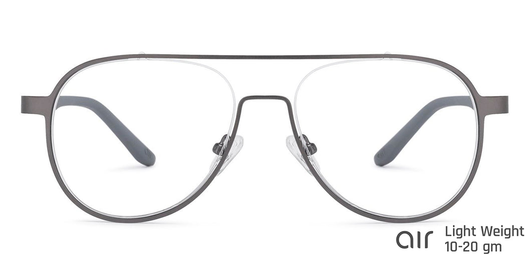 Grey Aviator Half Rim Unisex Eyeglasses by Lenskart Air Online-134391