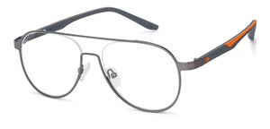 Grey Aviator Half Rim Unisex Eyeglasses by Lenskart Air Online-134391