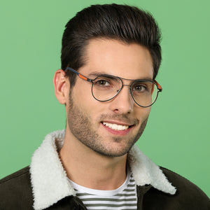 Grey Aviator Full Rim Unisex Eyeglasses by Lenskart Air Online-134394