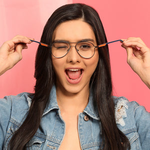 Grey Aviator Full Rim Unisex Eyeglasses by Lenskart Air Online-134394