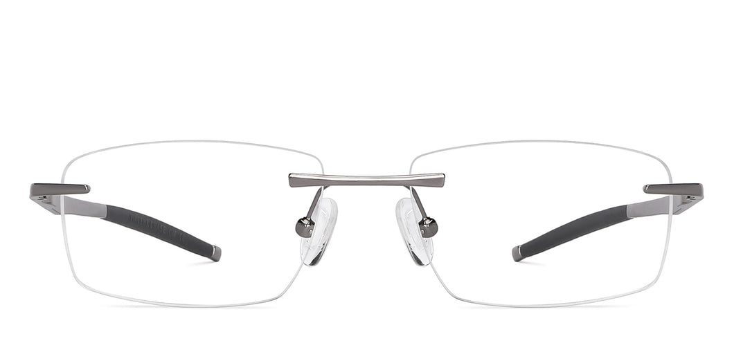 Grey Rectangle Rimless Unisex Eyeglasses by Lenskart Air-145757
