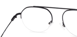 Black Geometric Half Rim Unisex Eyeglasses by Vincent Chase Computer Glasses-138179