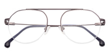 Load image into Gallery viewer, Gunmetal Geometric Half Rim Unisex Eyeglasses by Vincent Chase Online-134731