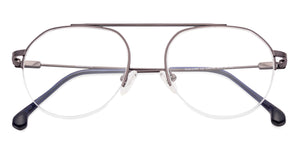 Gunmetal Geometric Half Rim Unisex Eyeglasses by Vincent Chase Online-134731