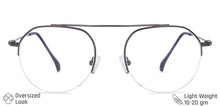 Load image into Gallery viewer, Gunmetal Geometric Half Rim Unisex Eyeglasses by Vincent Chase Online-134731