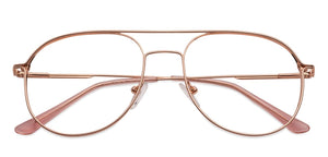 Gold Aviator Full Rim Unisex Eyeglasses by Vincent Chase Computer Glasses-138198
