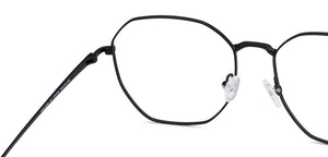 Black Hexagonal Full Rim Wide Unisex Eyeglasses by Vincent Chase-134735