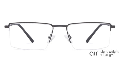 Gunmetal Rectangle Half Rim Medium Unisex Eyeglasses by Lenskart Air LA-134743