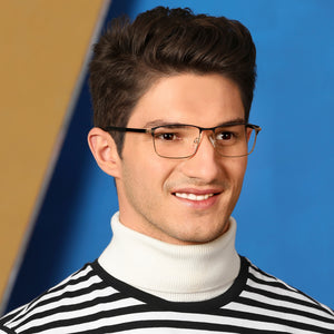 Black Rectangle Full Rim Unisex Eyeglasses by Vincent Chase-203782