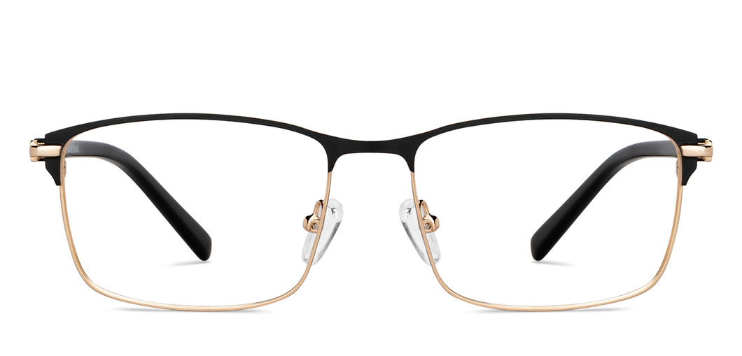 Black Rectangle Full Rim Unisex Eyeglasses by Vincent Chase-203782
