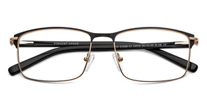 Black Rectangle Full Rim Unisex Eyeglasses by Vincent Chase-203782