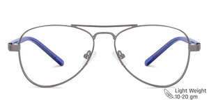 Gunmetal Aviator Full Rim Unisex Eyeglasses by Vincent Chase Computer Glasses-138167