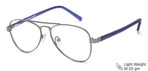 Gunmetal Aviator Full Rim Unisex Eyeglasses by Vincent Chase Computer Glasses-138167