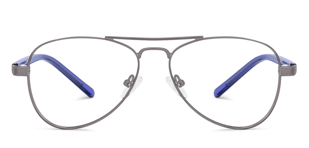Gunmetal Aviator Full Rim Unisex Eyeglasses by Vincent Chase VC-134748