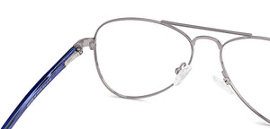 Gunmetal Aviator Full Rim Unisex Eyeglasses by Vincent Chase Computer Glasses-138167