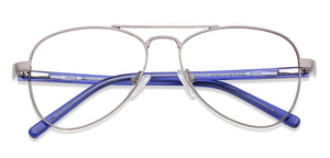 Gunmetal Aviator Full Rim Unisex Eyeglasses by Vincent Chase Computer Glasses-138167
