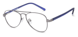 Gunmetal Aviator Full Rim Unisex Eyeglasses by Vincent Chase VC-134748