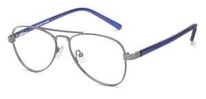 Gunmetal Aviator Full Rim Unisex Eyeglasses by Vincent Chase VC-134748