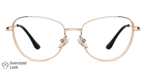 Gold Cat Eye Full Rim Medium Women Eyeglasses by Vincent Chase Online-134749