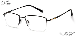 Black Rectangle Half Rim Medium Unisex Eyeglasses by Vincent Chase Online-134751