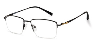 Black Rectangle Half Rim Medium Unisex Eyeglasses by Vincent Chase Online-134751