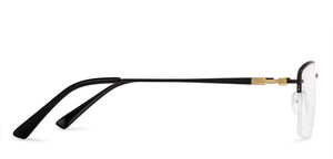 Black Rectangle Half Rim Medium Unisex Eyeglasses by Vincent Chase Online-134751