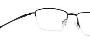 Black Rectangle Half Rim Medium Unisex Eyeglasses by Vincent Chase Online-134751